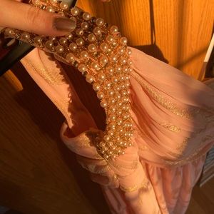 Pink and Gold Prom Dress